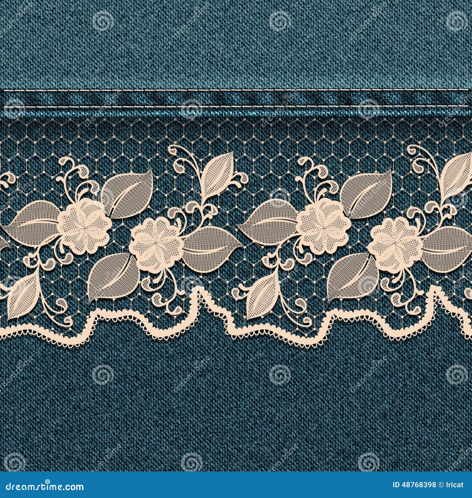 Silver lace flower embroidery on jeans or blue denim background design  Contemporary lace background ornamental floral background for wedding  invitation Decorative element for patches and stickers vector de Stock   Adobe Stock