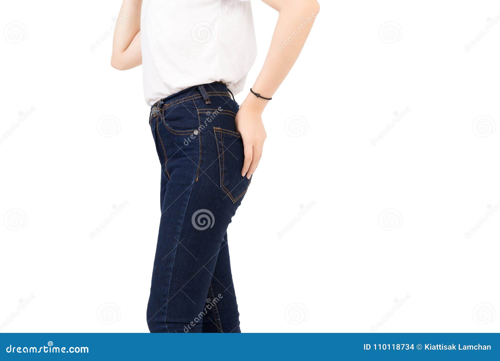 Denim Blue Jeans Cotton Pants Skinny Fashions Stock Photo - Image of ...