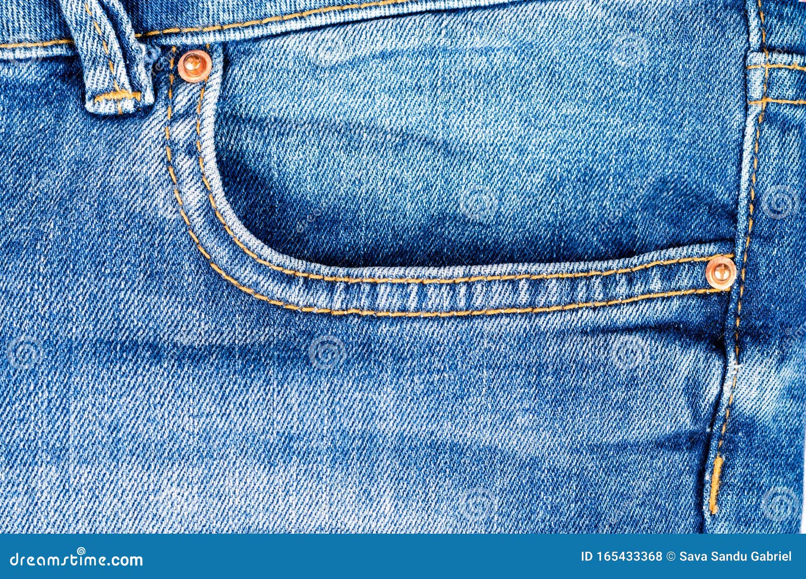 Denim Blue Jeans Trouser Pants Pocket Detail Closeup Texture . Stock ...