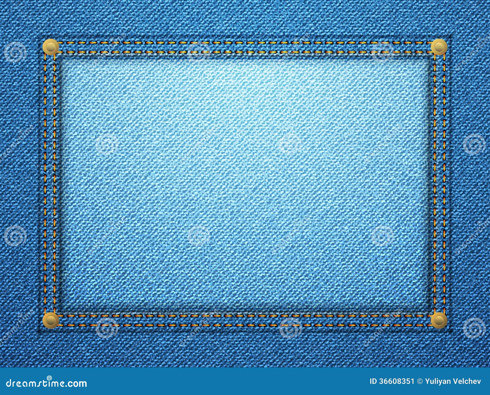 Denim frame stock vector. Illustration of canvas, stitch - 36608351