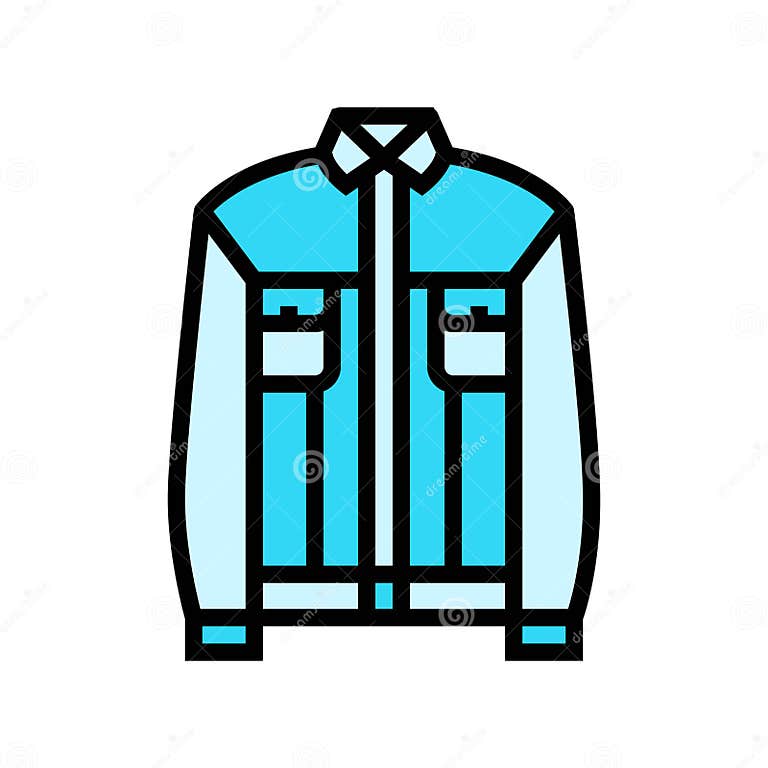 Denim Jacket Vintage Fashion Color Icon Vector Illustration Stock ...