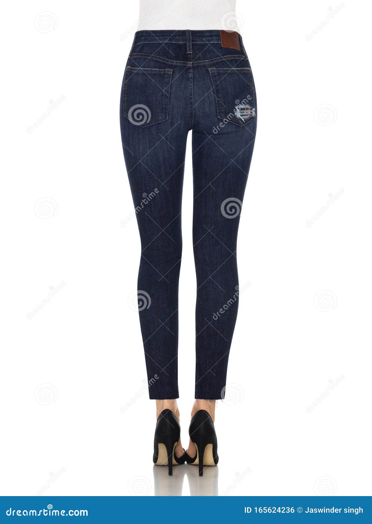 Women's Denim Print Fake Jeans Leggings