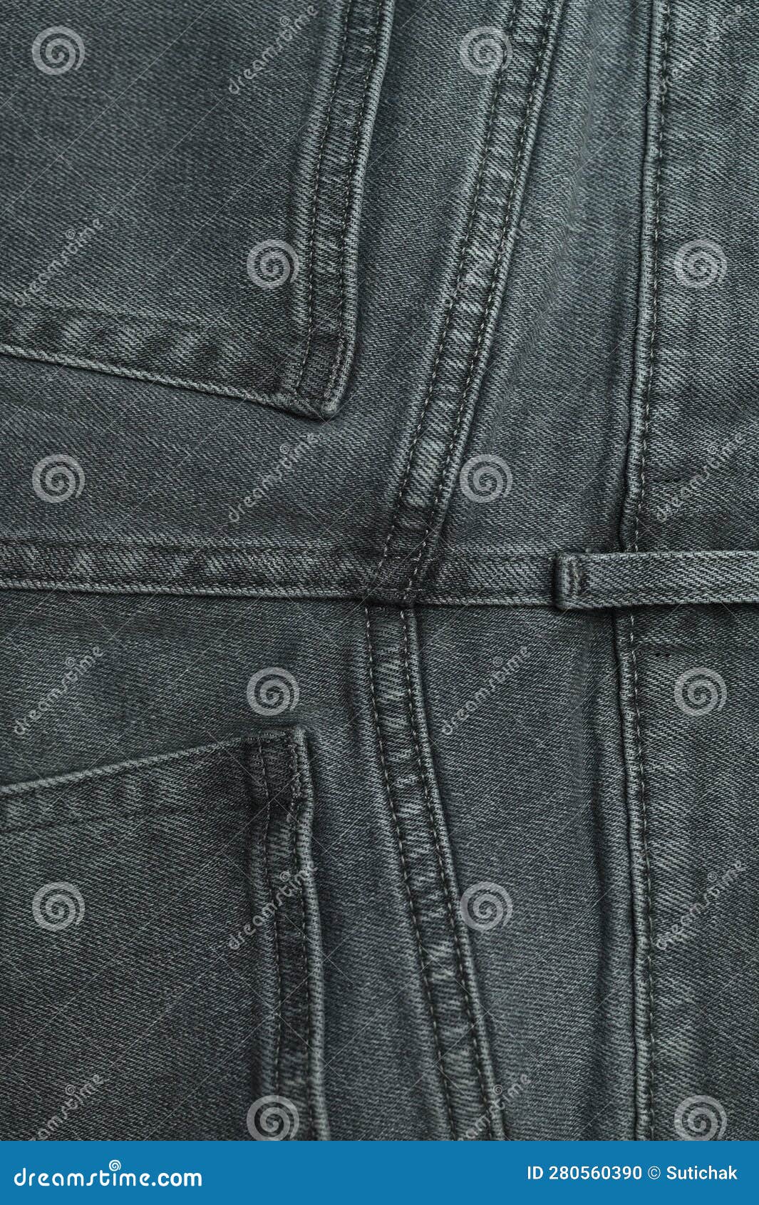 Close Up Denim Jeans Stitch Textured Textile Stock Photo Image of