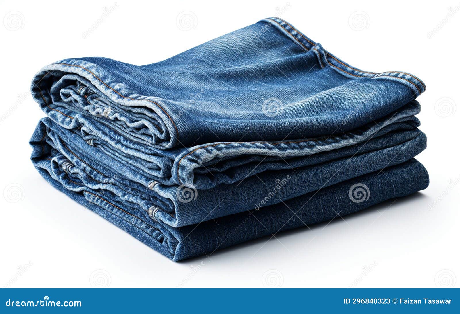 Denim Jeans on a White Background Generative Ai Stock Image Image of