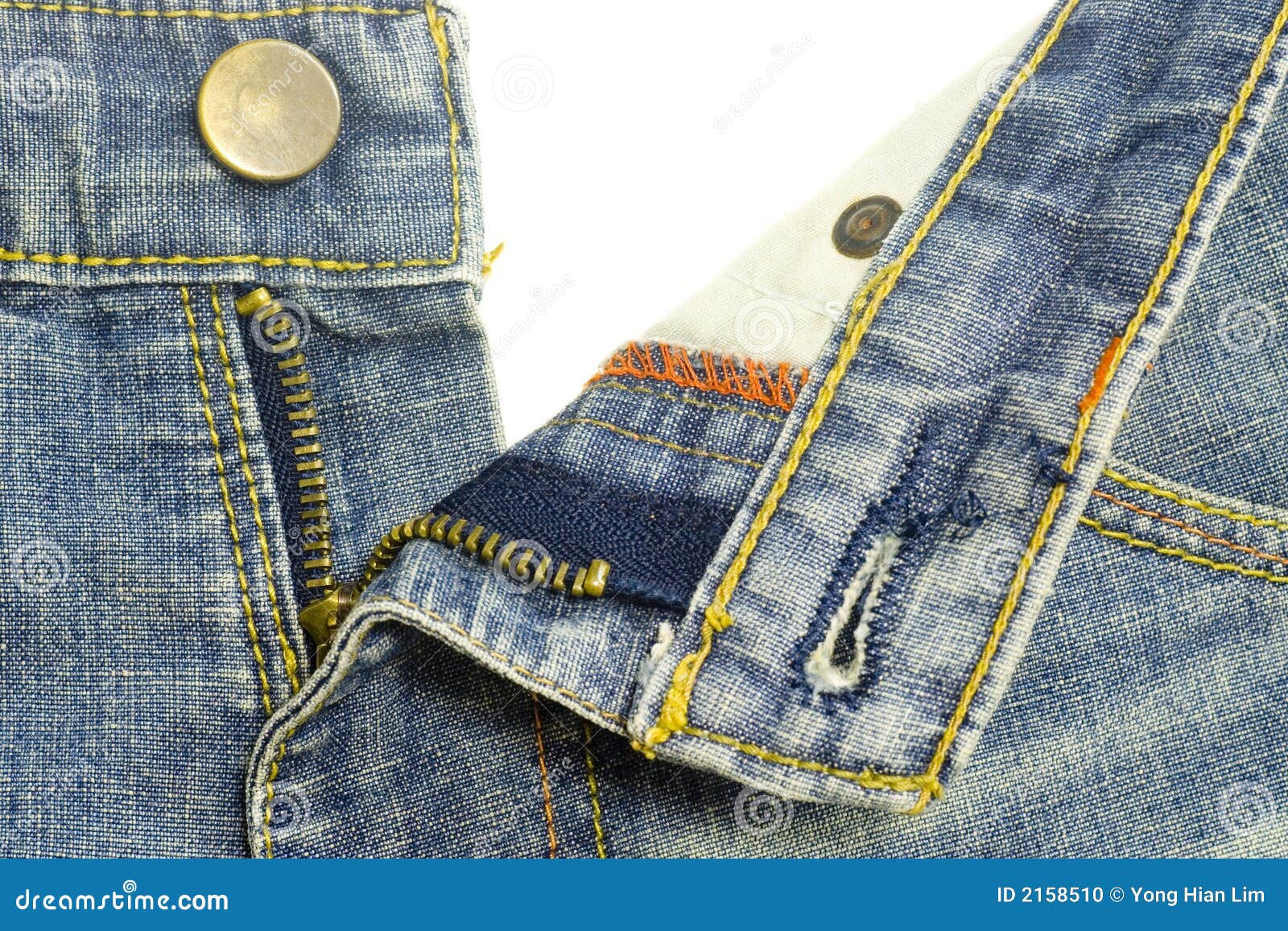 Denim jeans zipper stock photo. Image of fabric, closeup 2158510