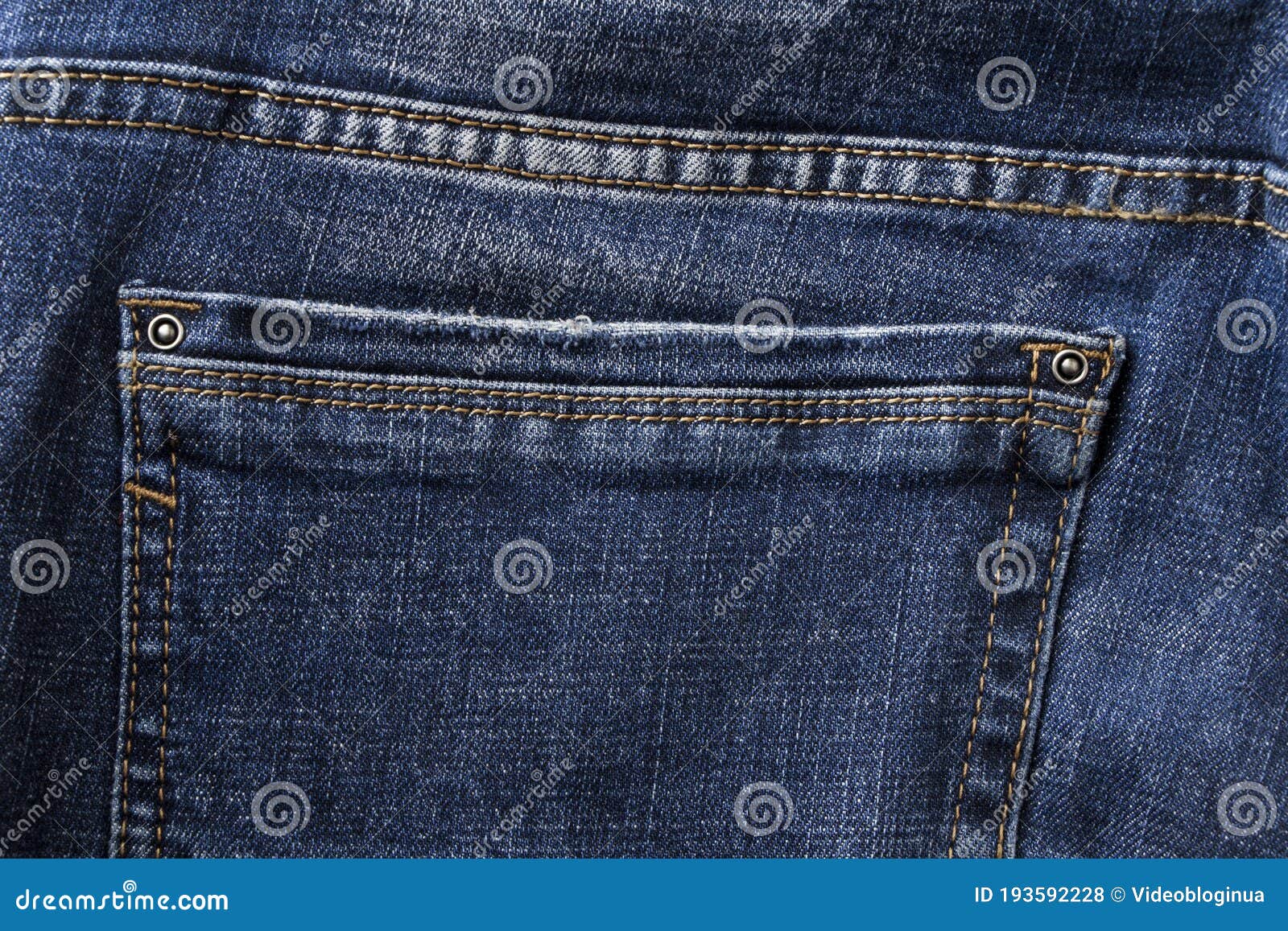 Back Pocket of Blue Jeans. Denim Pants Pocket. Stock Photo - Image of ...