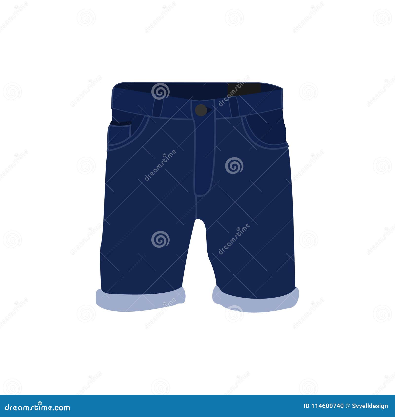 Denim Short Pants Fashion Style Item Illustration Stock Vector ...