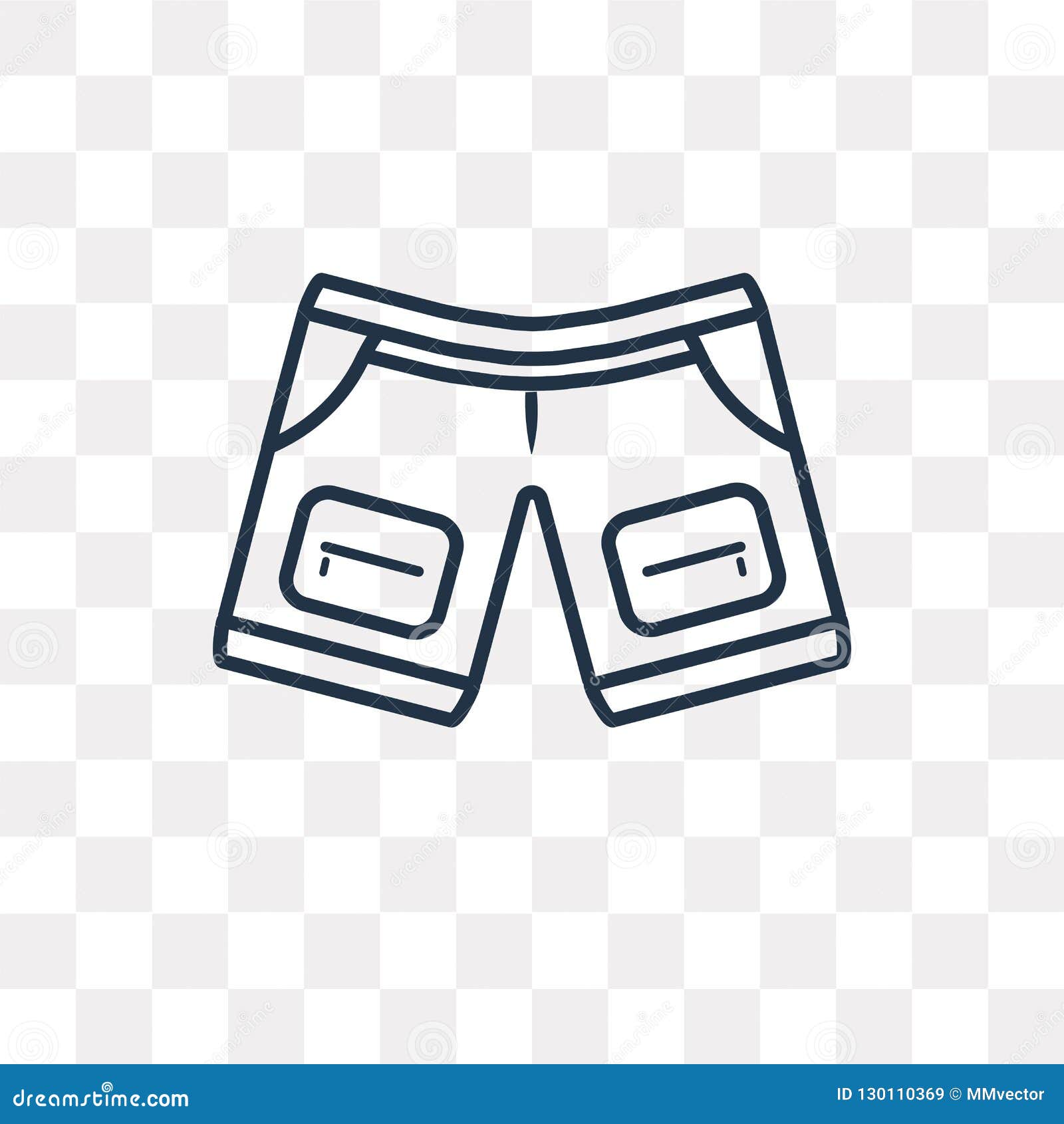 Denim Shorts Vector Icon Isolated On Transparent Background, Lin Stock ...