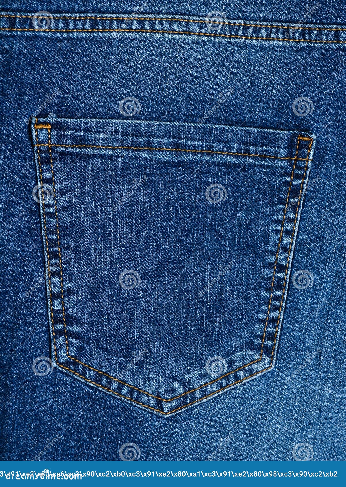 Denim Texture. Back Pocket of the Jeans Stock Image - Image of blue ...