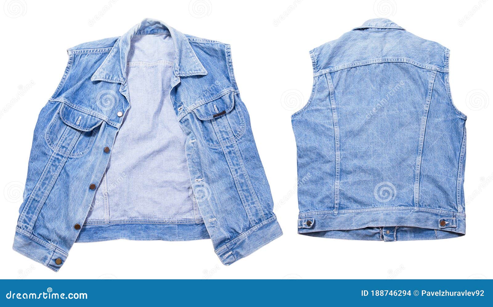 Download Denim Vest Set Set Of Denim Vest Jeans Vest Front Back View Folded Vest Isolated On White Background Copy Space Stock Photo Image Of Lifestyle Colorful 188746294