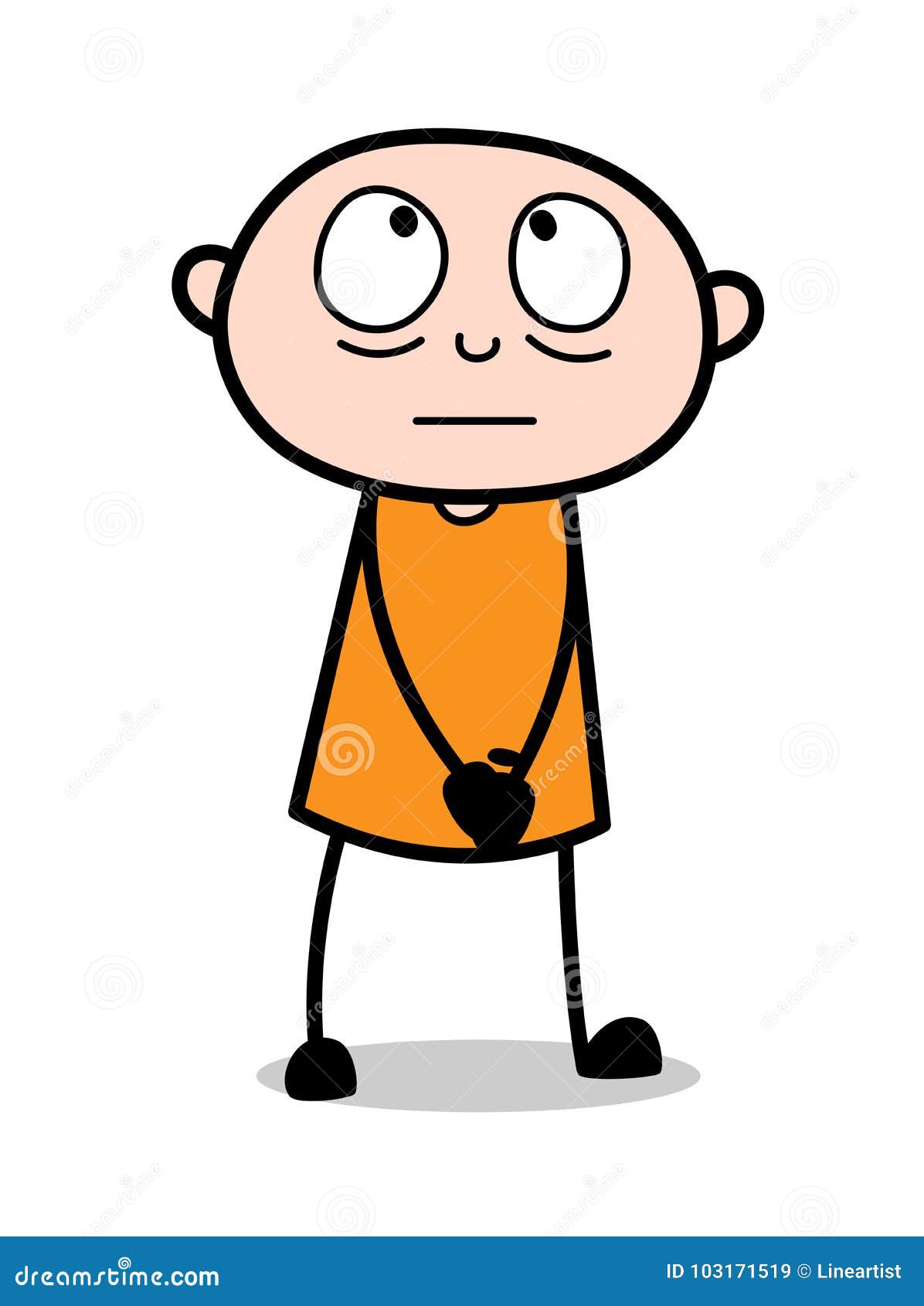 Denkende gesichtskarikatur