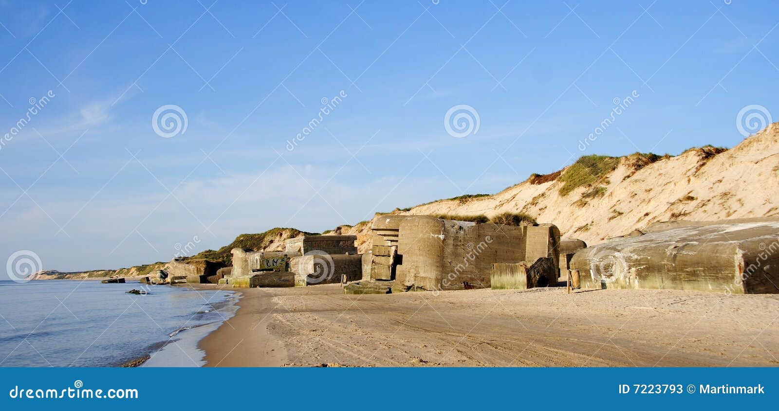 Denmark - Bunker stock image. Image of bunkers, beach ...