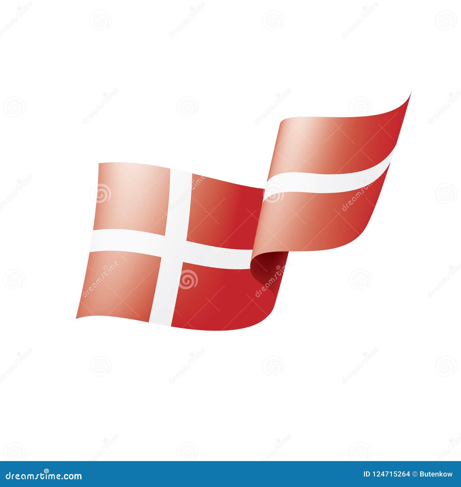 Download Denmark Flag, Vector Illustration On A White Background ...