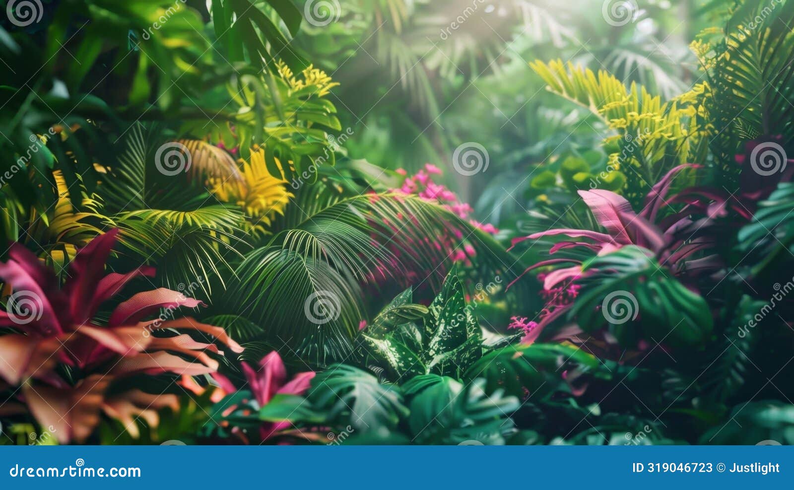 a dense jungle with vibrant colors highlighting the potential for blockchainbased conservation efforts to save
