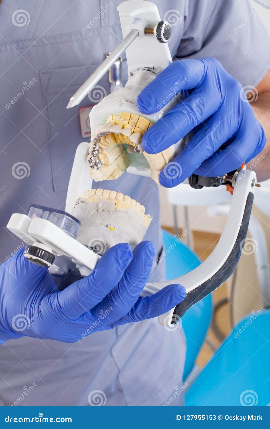Dental articulator stock image. Image of physician, oral 127955153