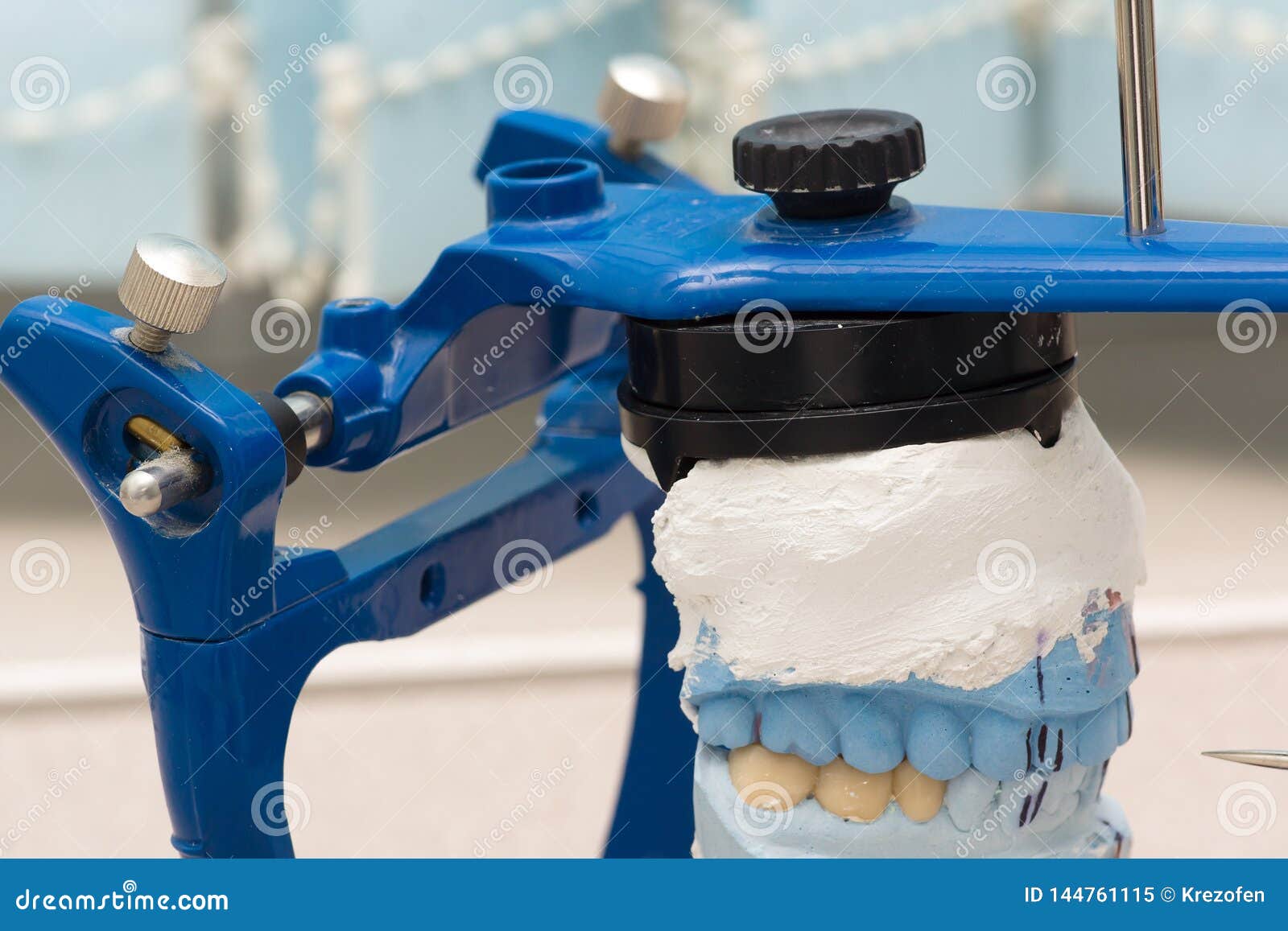 Dental Articulator with Plastered Dental Models Stock Image Image of