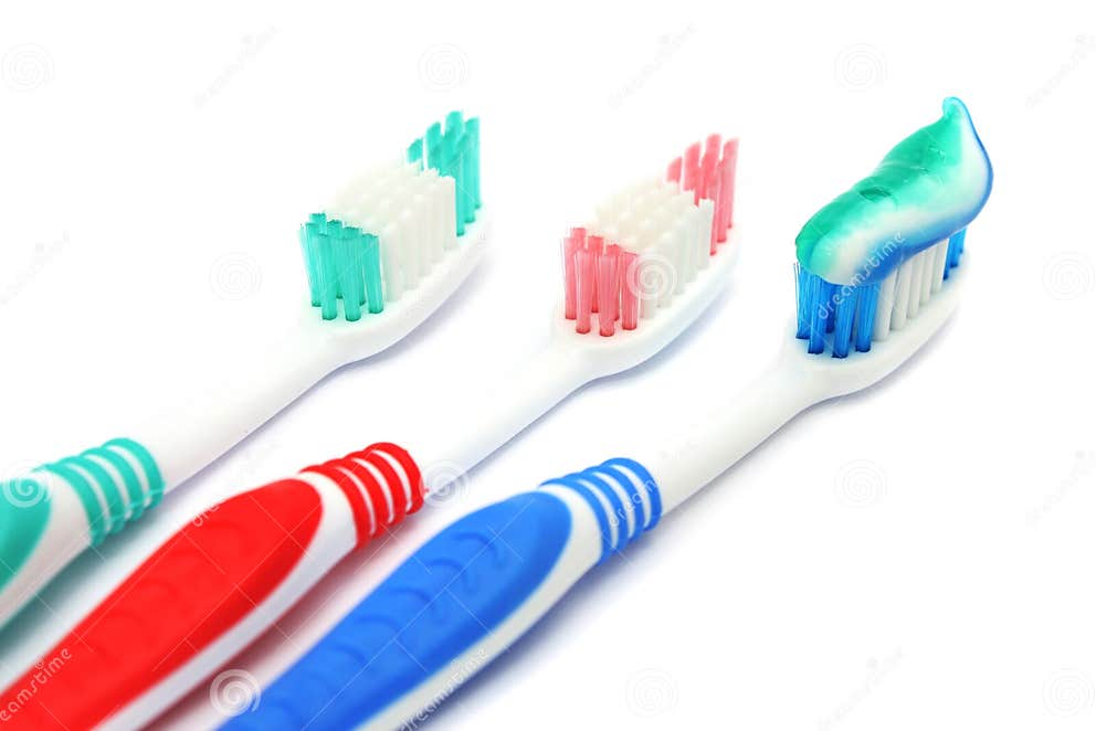 Dental Brush with Toothpaste Stock Photo Image of blue, lifestyle