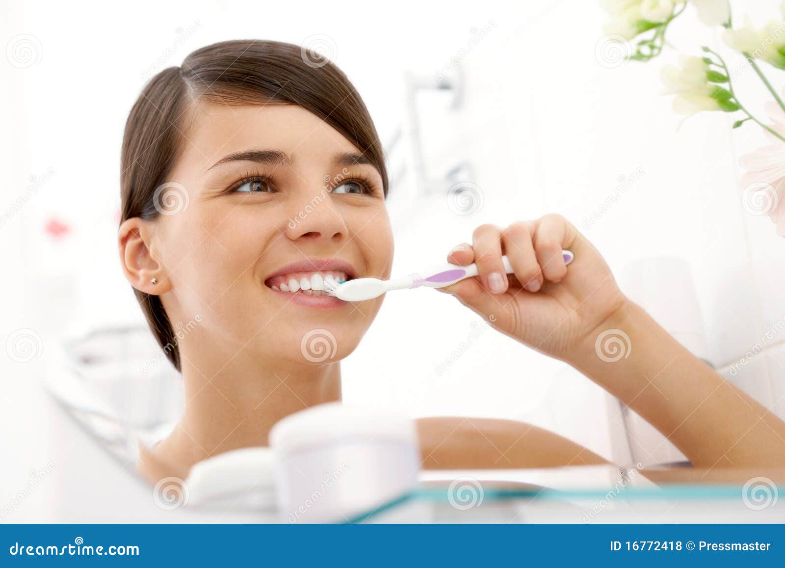 Dental care stock photo. Image of morning, bathroom 16772418