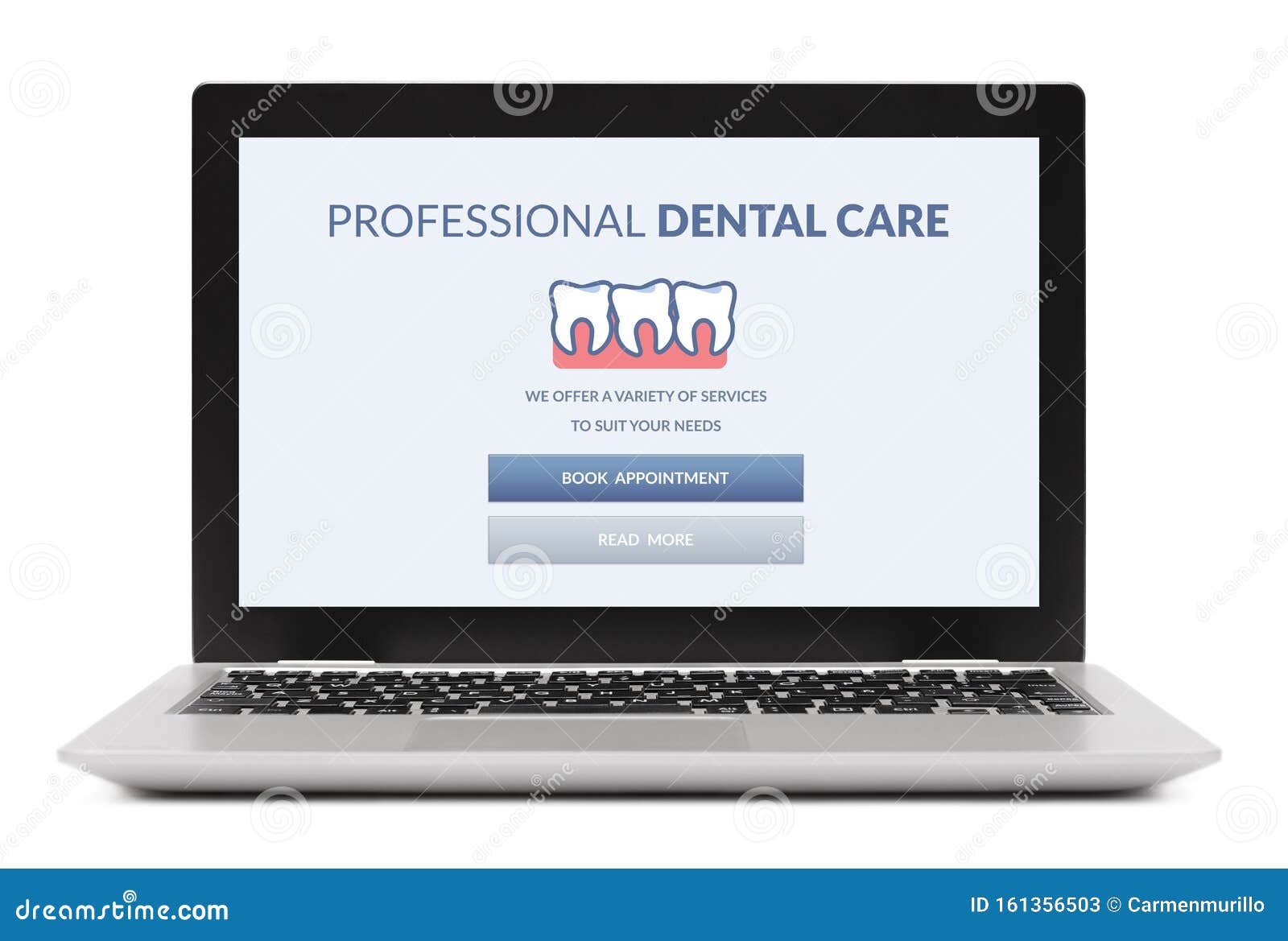 Dental Care Concept on Laptop Computer Screen Stock Image Image of