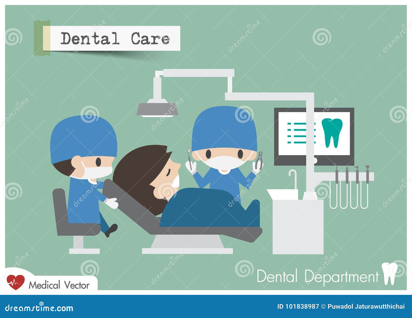 Dental Care Unit in Hospital . Vector Stock Vector Illustration of