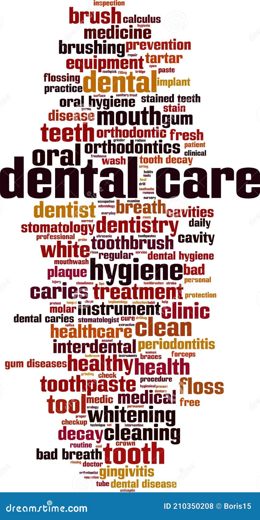 Dental care word cloud stock vector. Illustration of cleaning 210350208