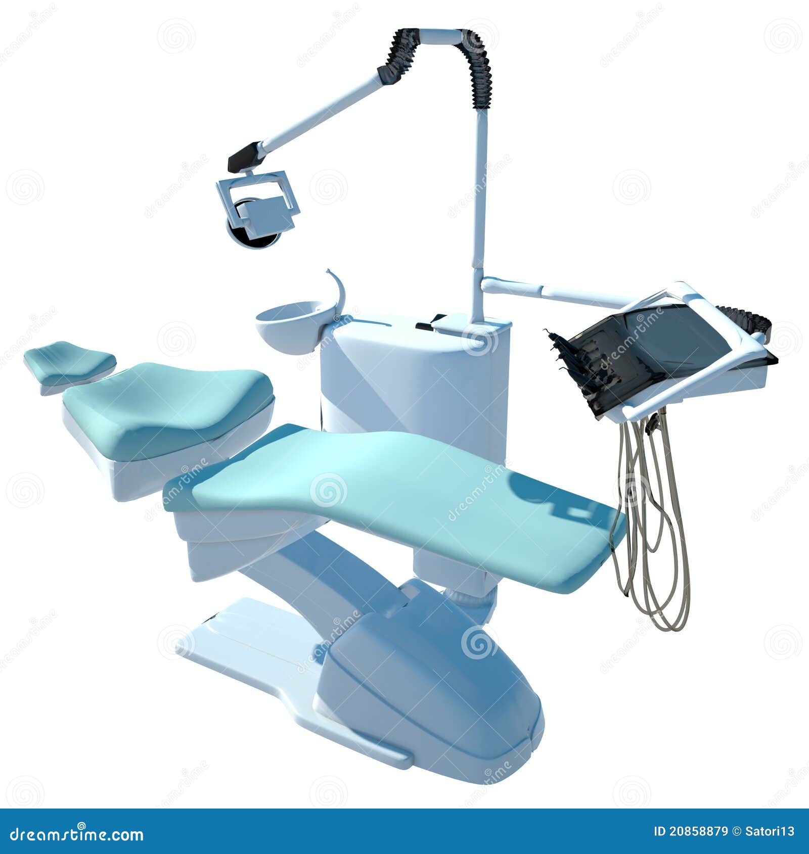 The white dental chair isolated