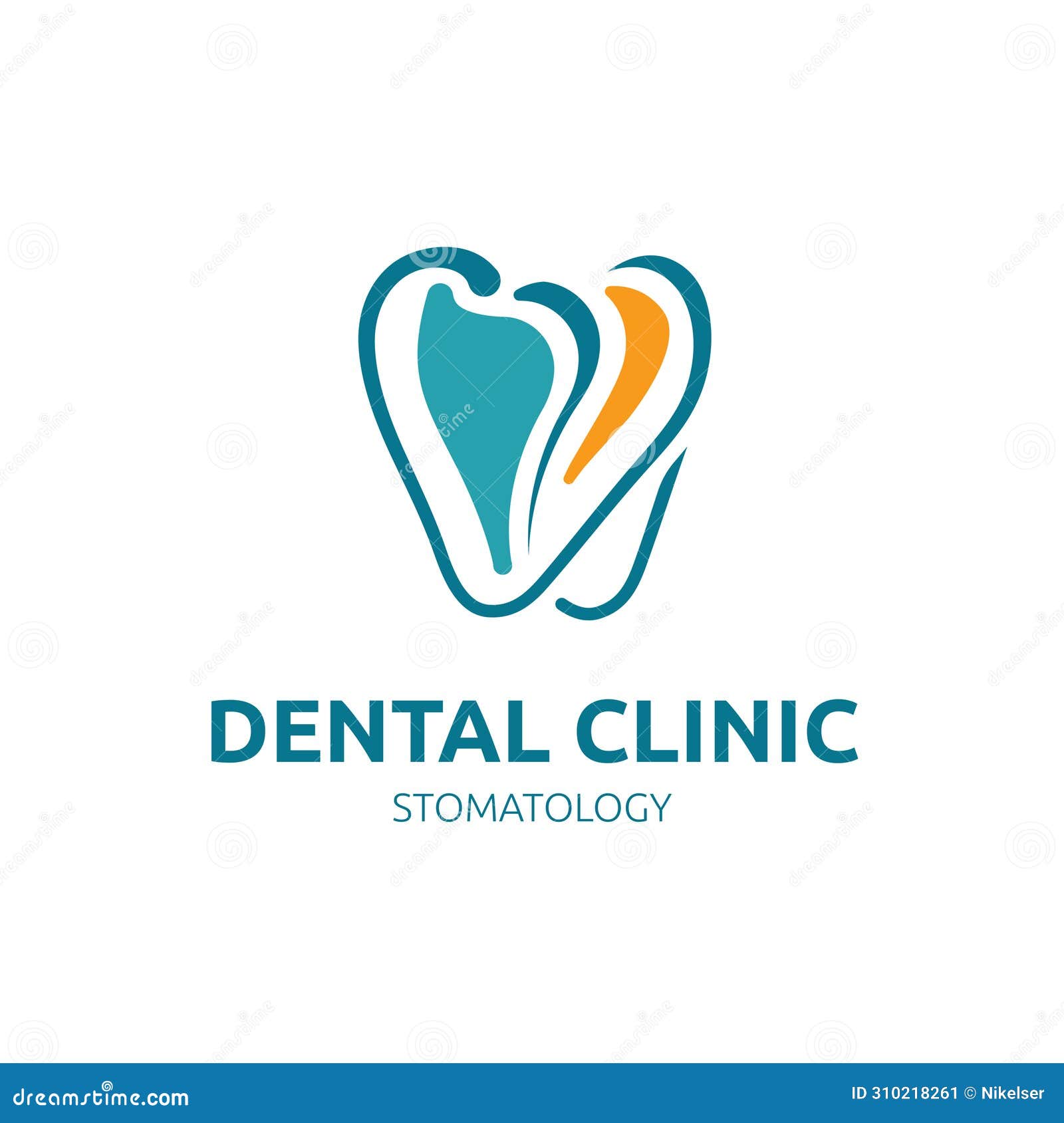 dental clinic logo, or tooth care creative concept logo  template, stomatology, orthodontia, medical center