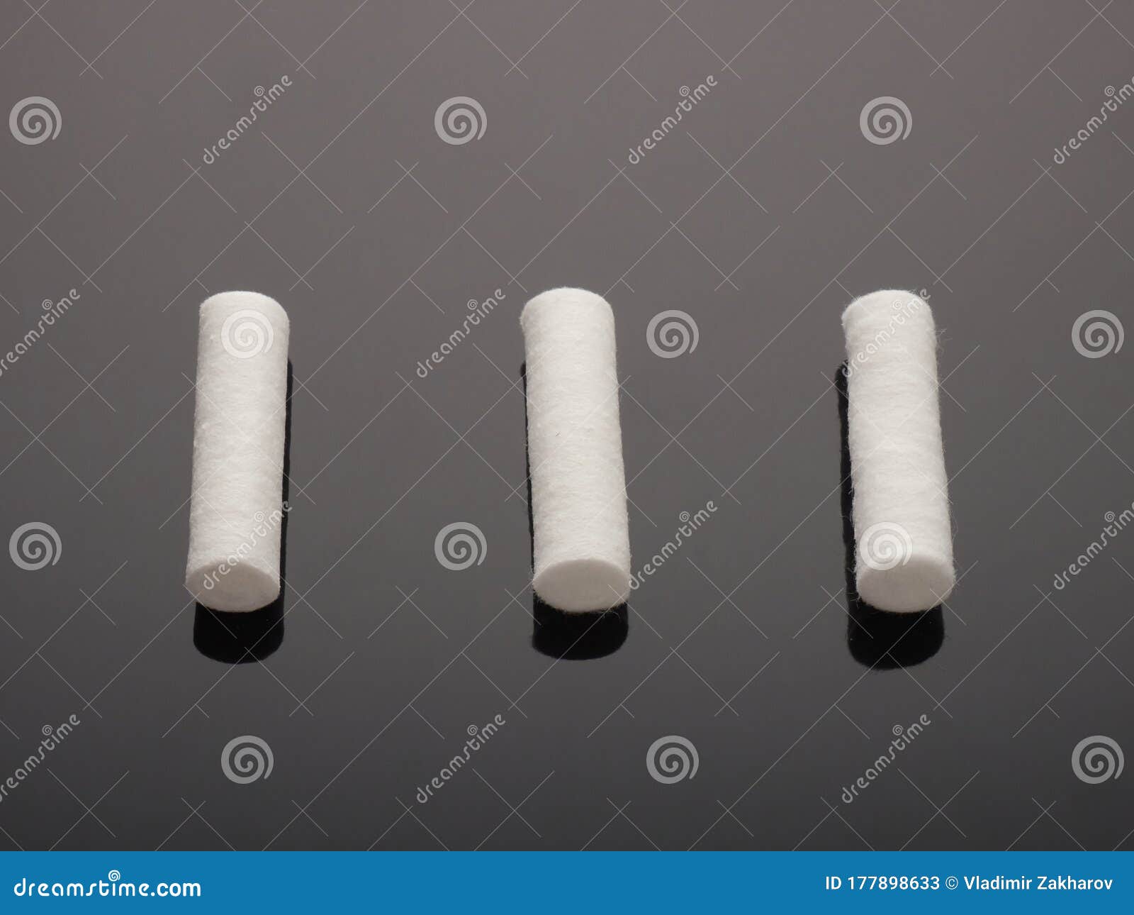 Dental Cotton Swabs on Gray Background Stock Image Image of metal