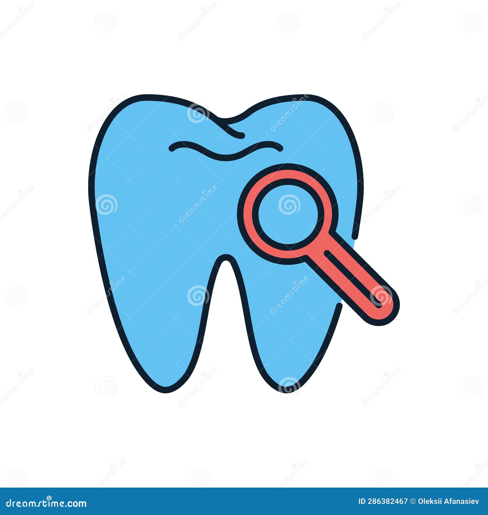 Dental Diagnostic Icon stock illustration. Illustration of magnify