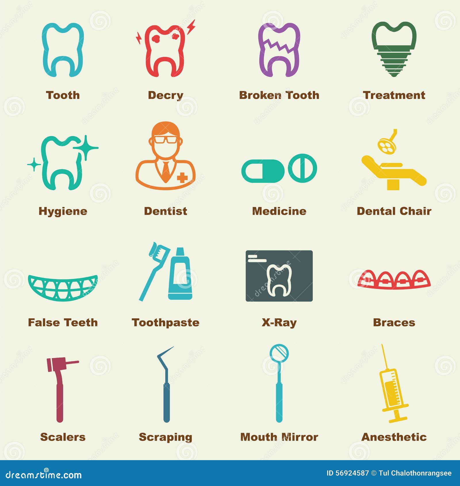 Dental elements stock vector. Illustration of dentistry 56924587