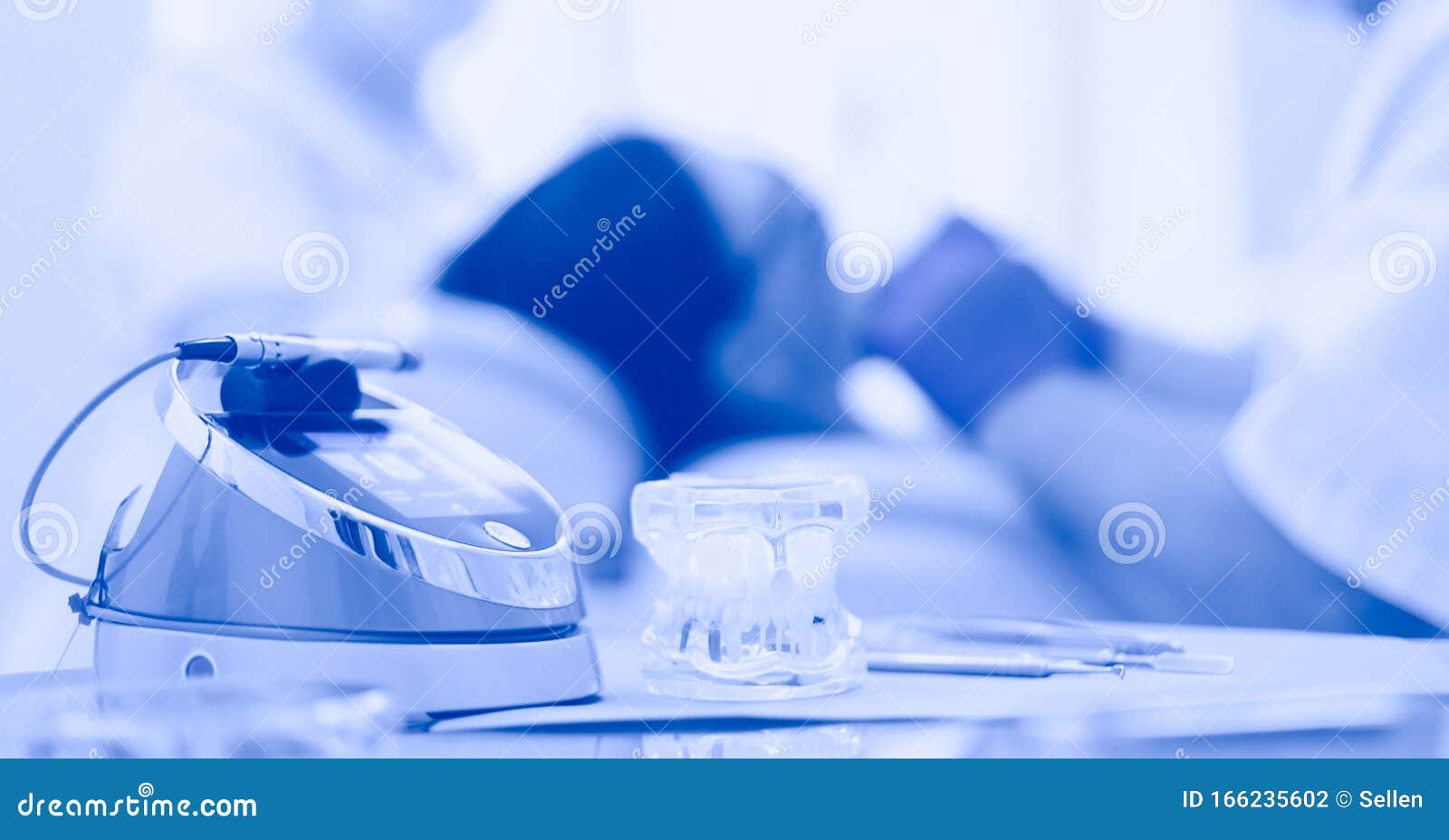 Dental Equipment Tools Dentist Medicine on Desk Stock Photo - Image of ...