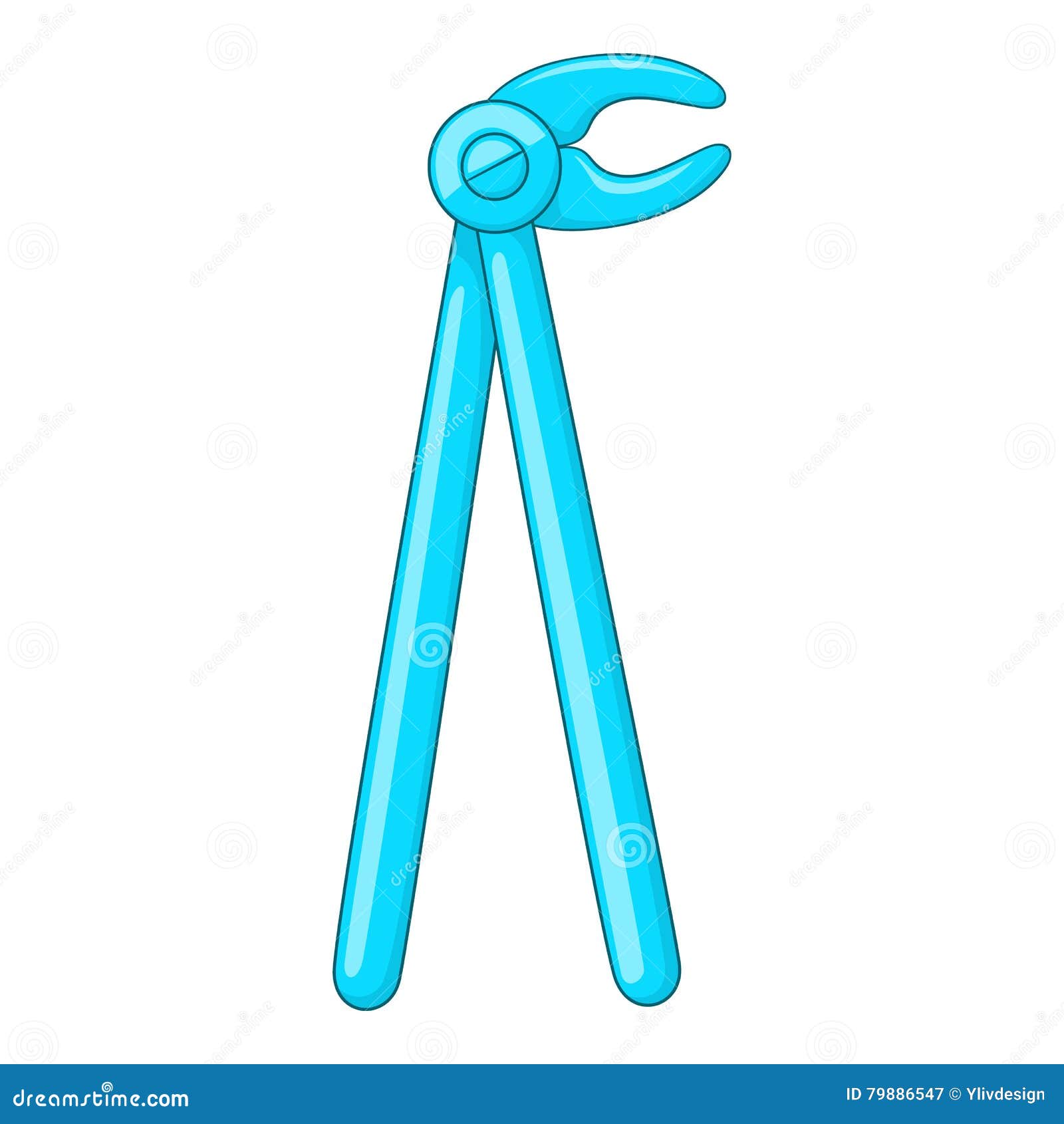 Dental Extraction Forceps Icon, Cartoon Style Stock Vector