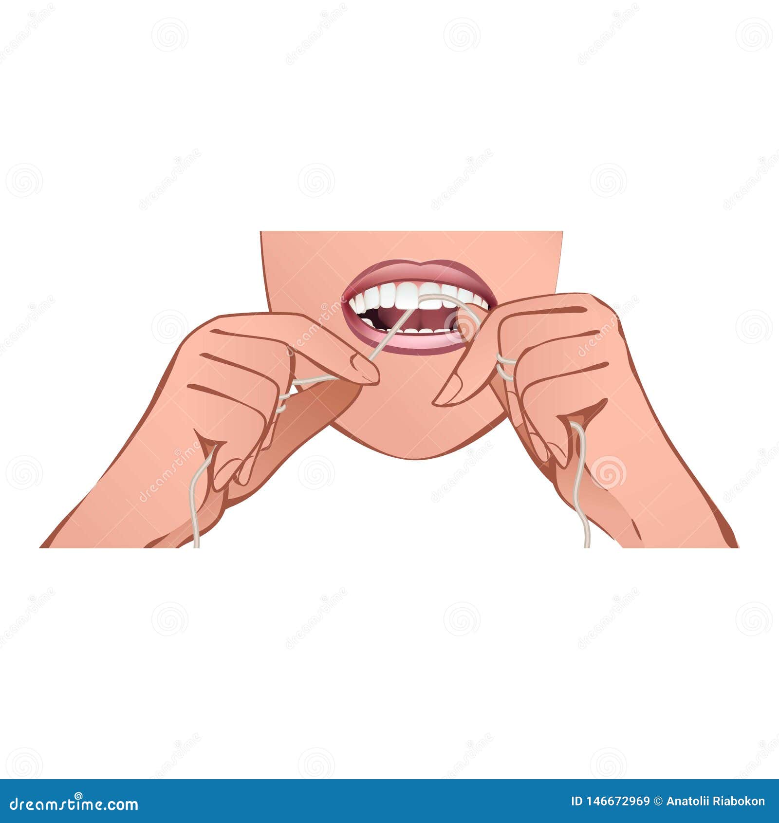 Dental Floss Icon, Cartoon Style Illustration 146672969 - Megapixl