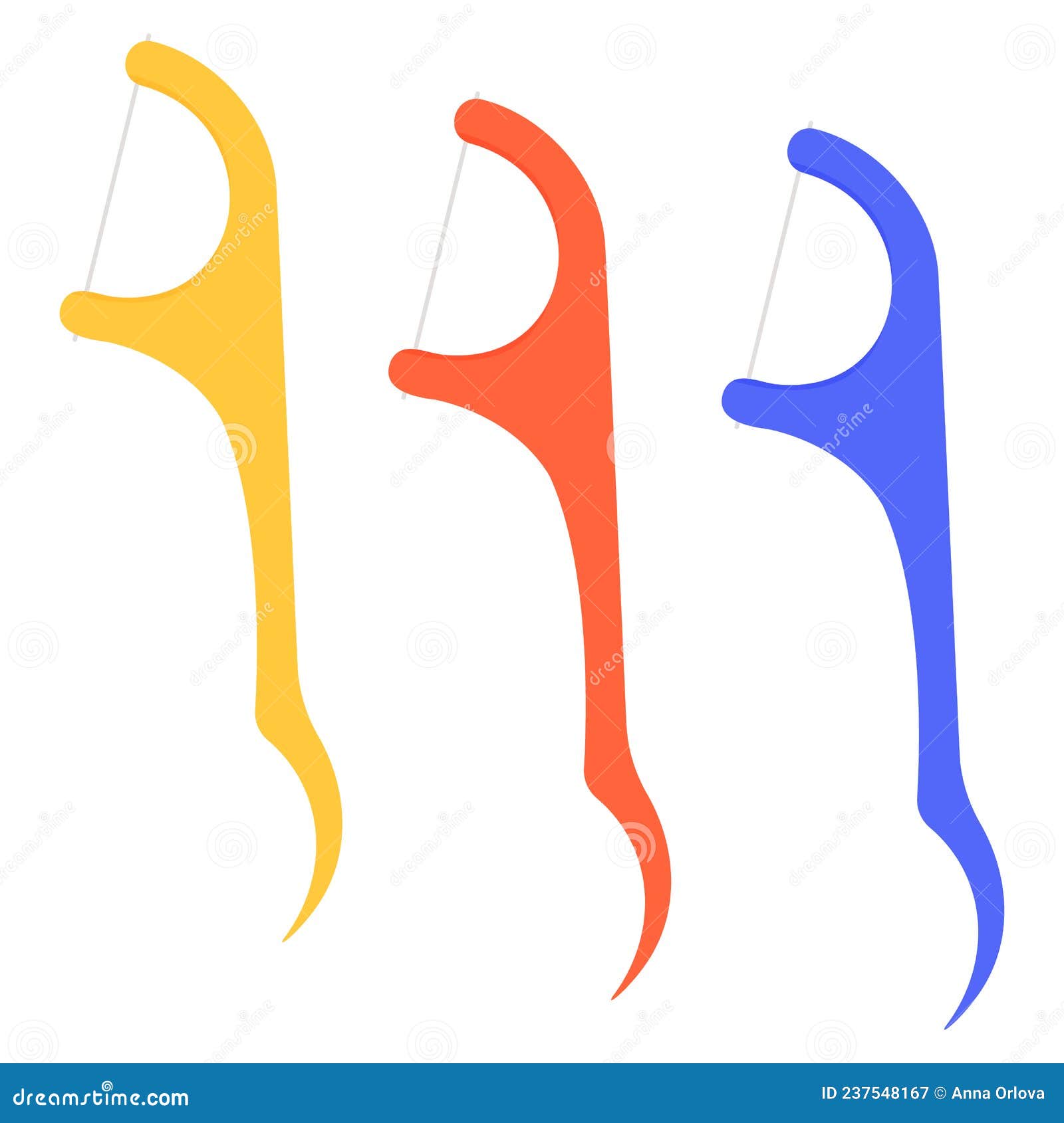 Dental Floss Isolated on White Background. Plastic Container with