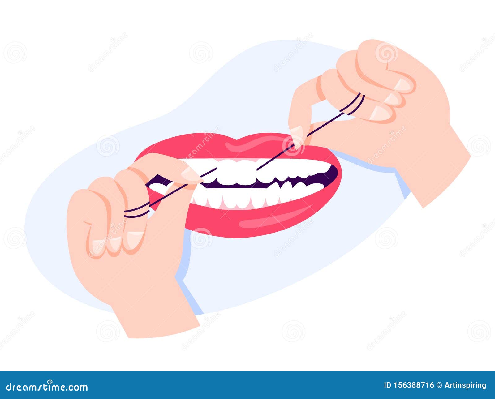 Dental Floss. Oral Health Care Concept Stock Vector - Illustration of mouth,  hygiene: 156388716