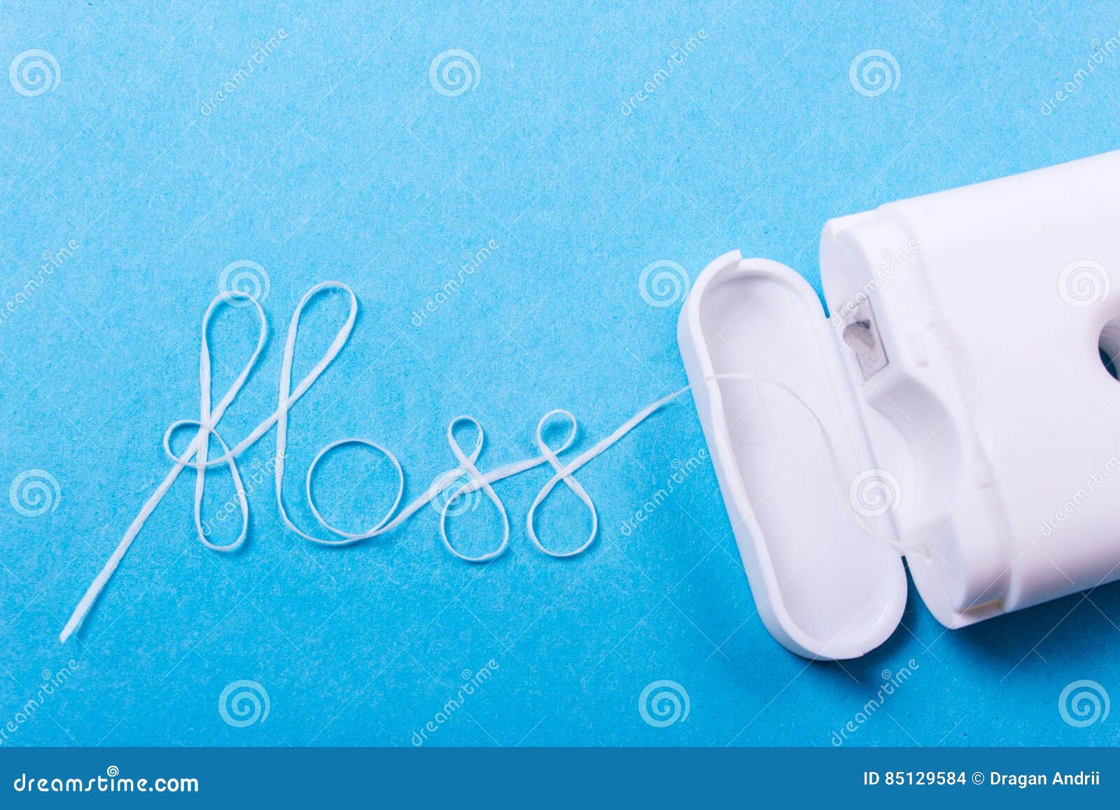 Dental floss word stock photo. Image of everyday, oral 85129584