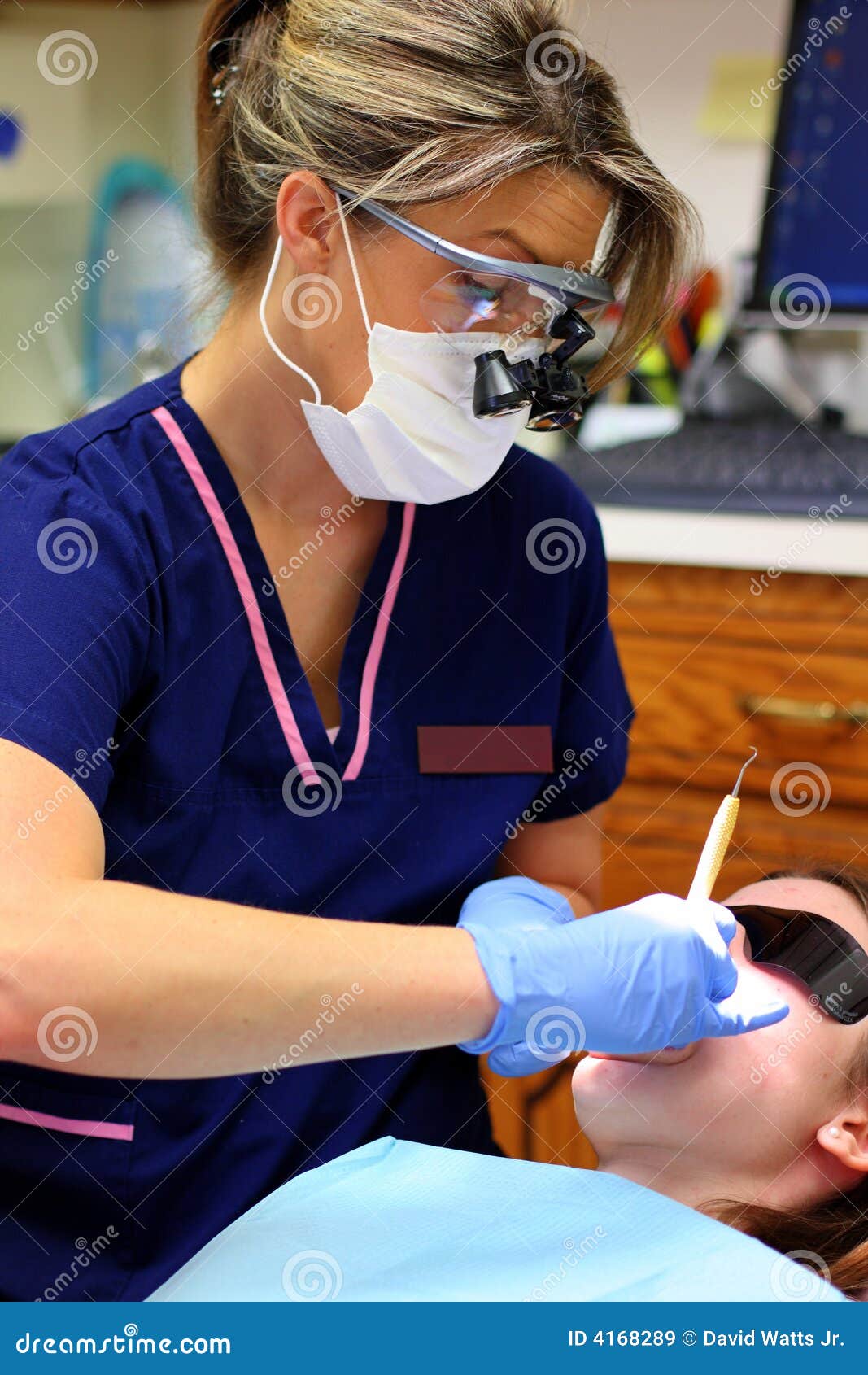dental hygienist at work