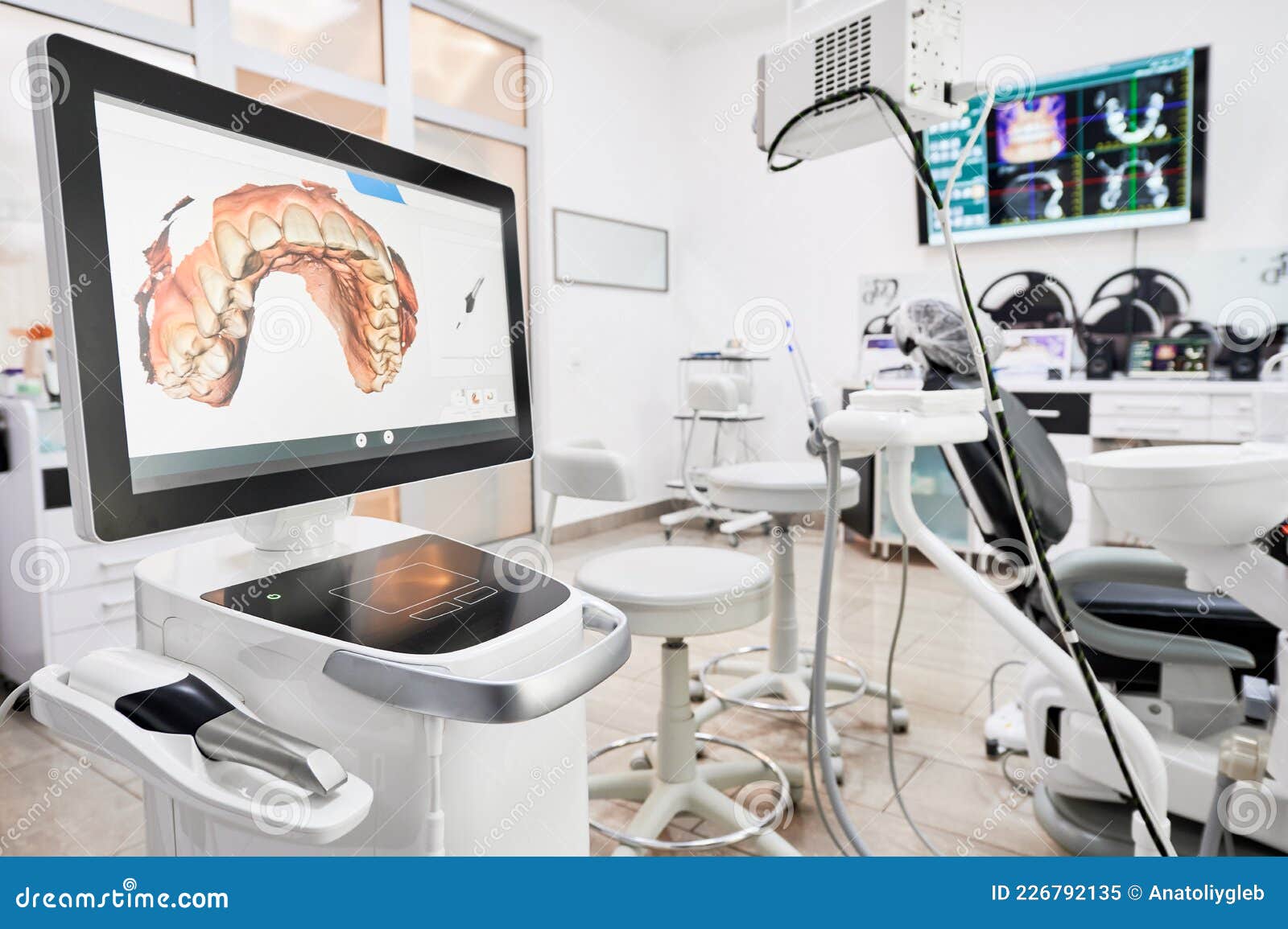 dental intraoral scanner in modern clinic.