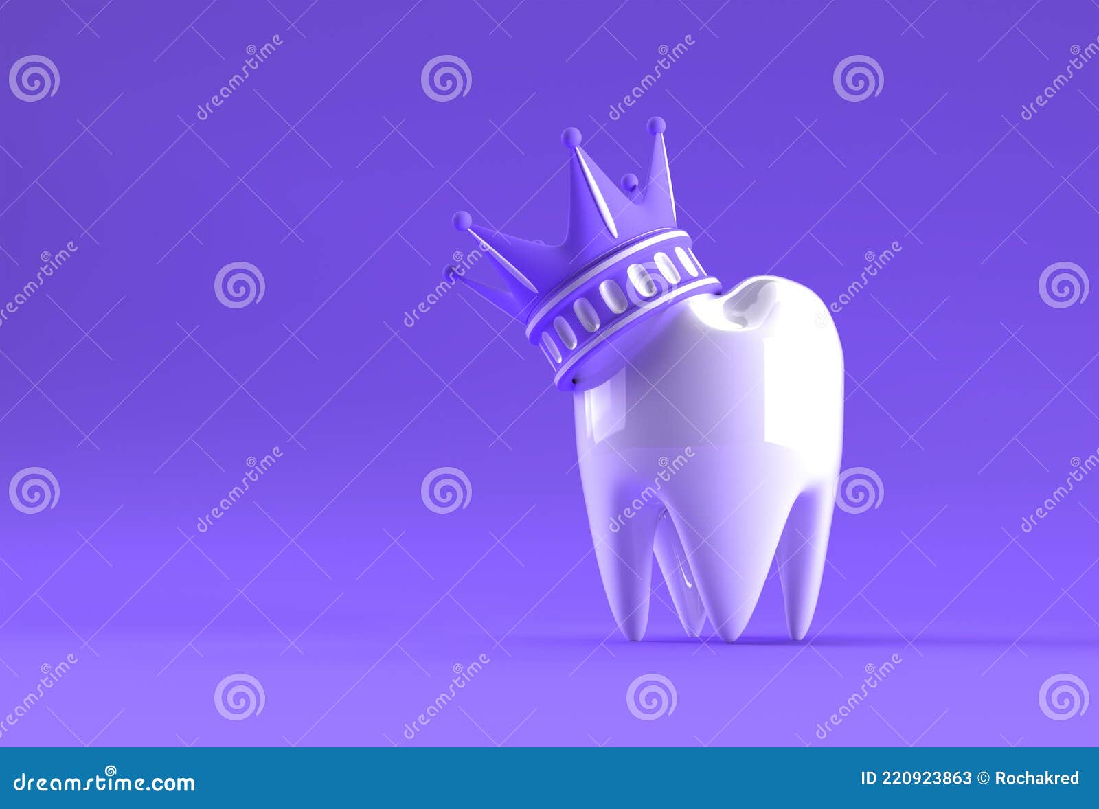 dental king model of premolar tooth 3d rendering
