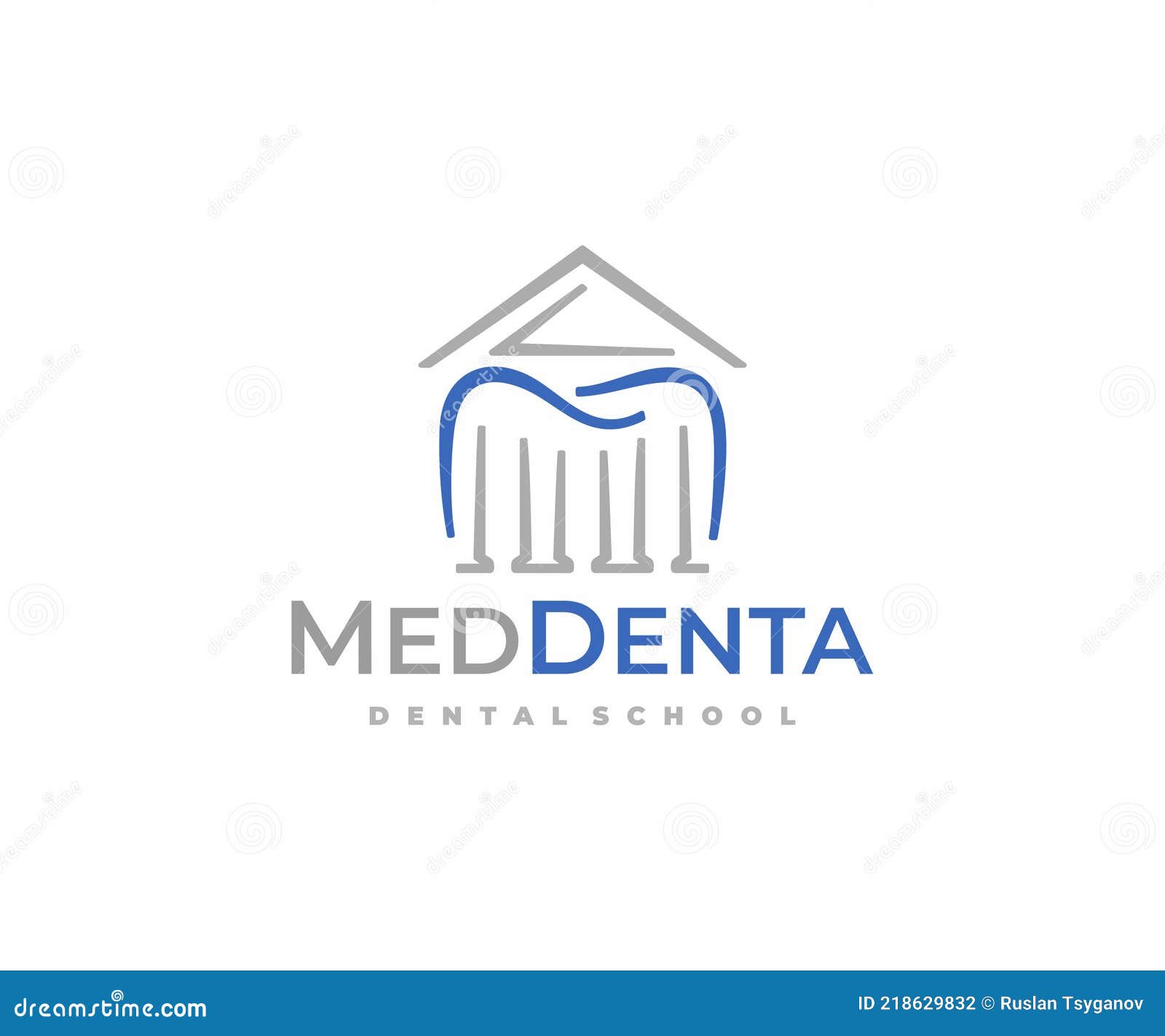 Dental Learning Logo Design. College of Dentistry Vector Design Stock