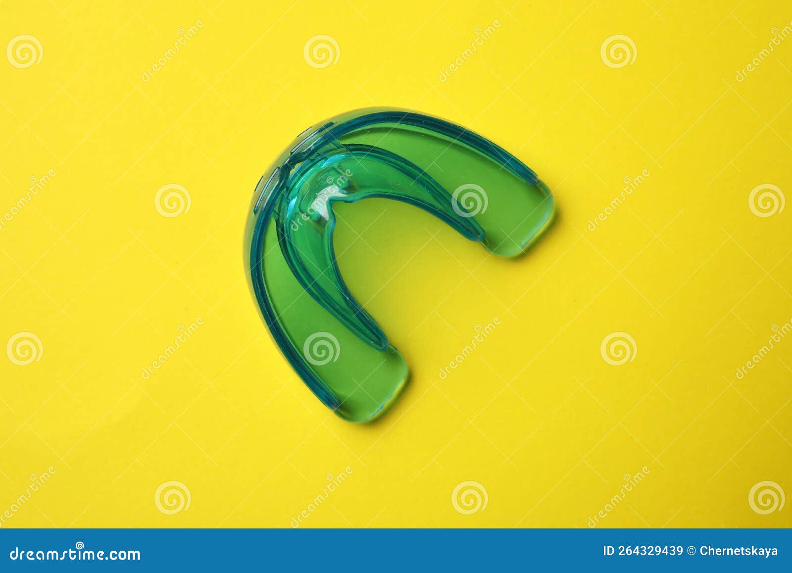 Dental Mouth Guard on Yellow Background, Top View. Bite Correction Stock Image Image of