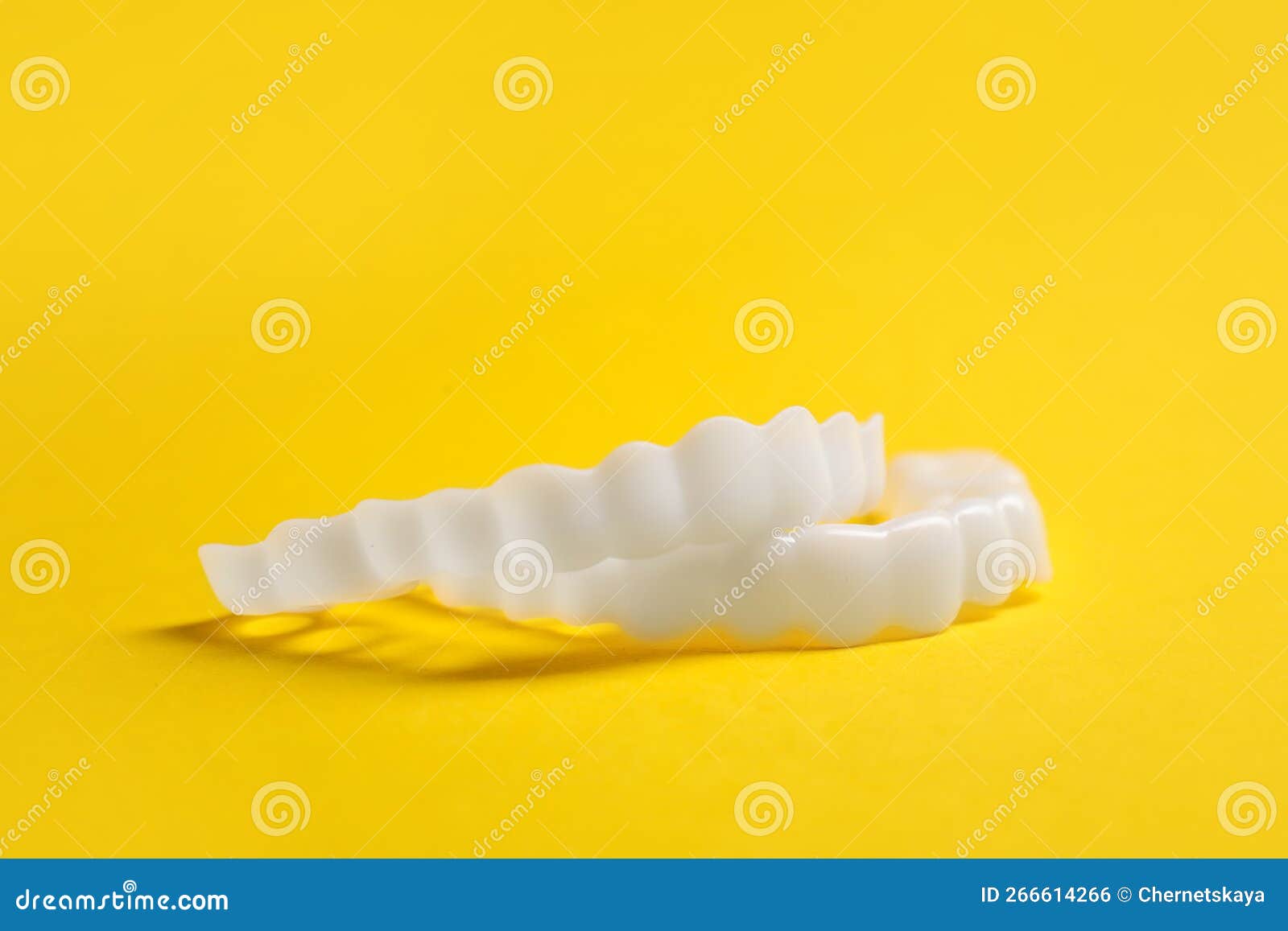 Dental Mouth Guards on Yellow Background, Closeup. Bite Correction Stock Photo Image of