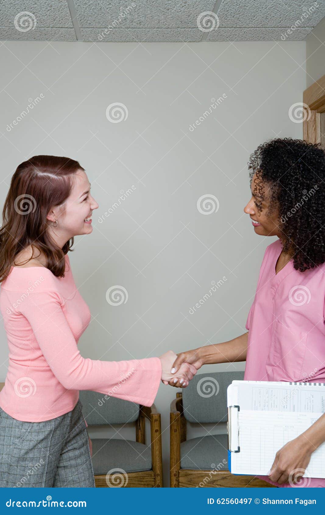 Dental Nurse Shaking Patients Hand Stock Image Image of looking