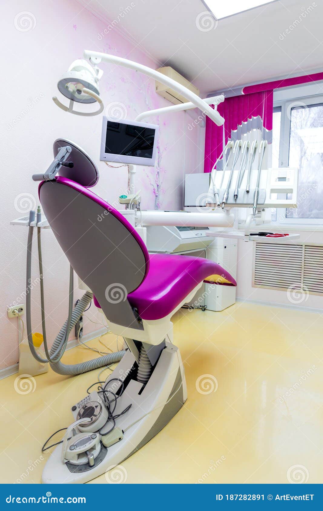 Dental Office in Pink Colors Stock Image Image of orthodontist