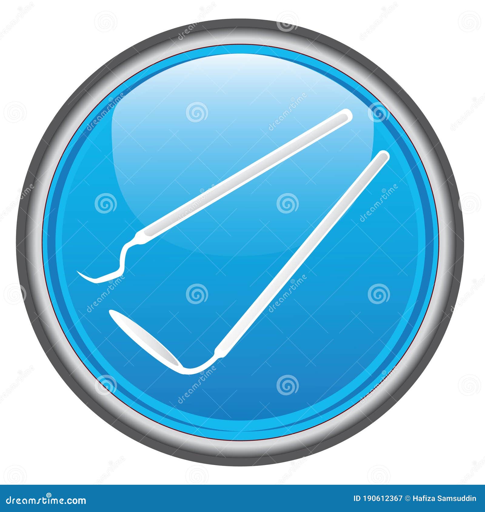 Dental Probe and Mirror. Vector Illustration Decorative Design Stock