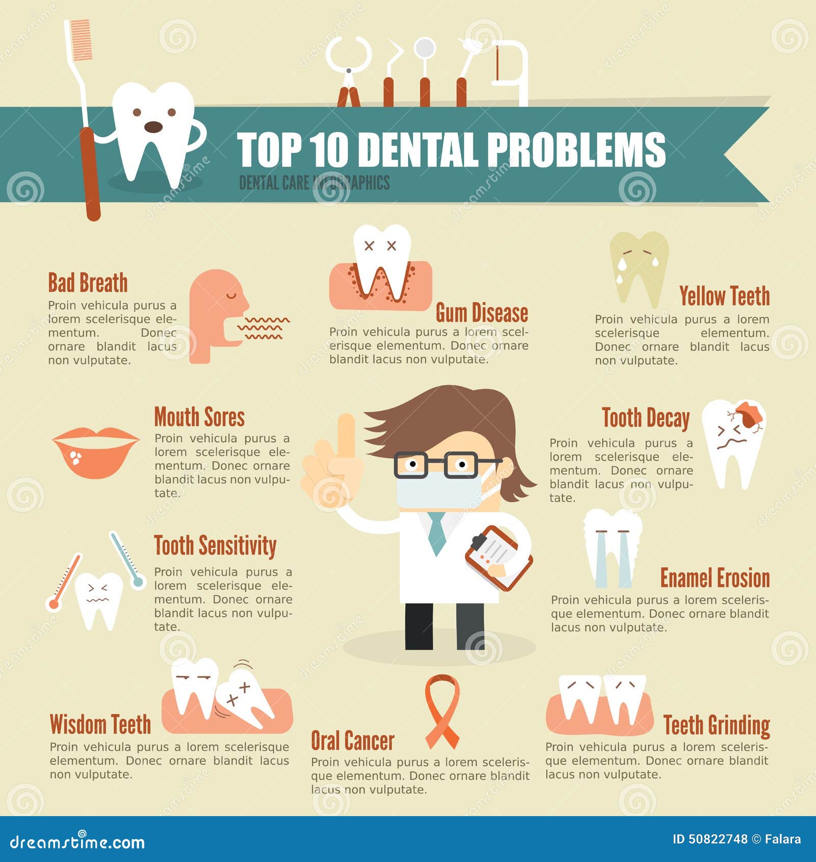 dental problem health care infographic