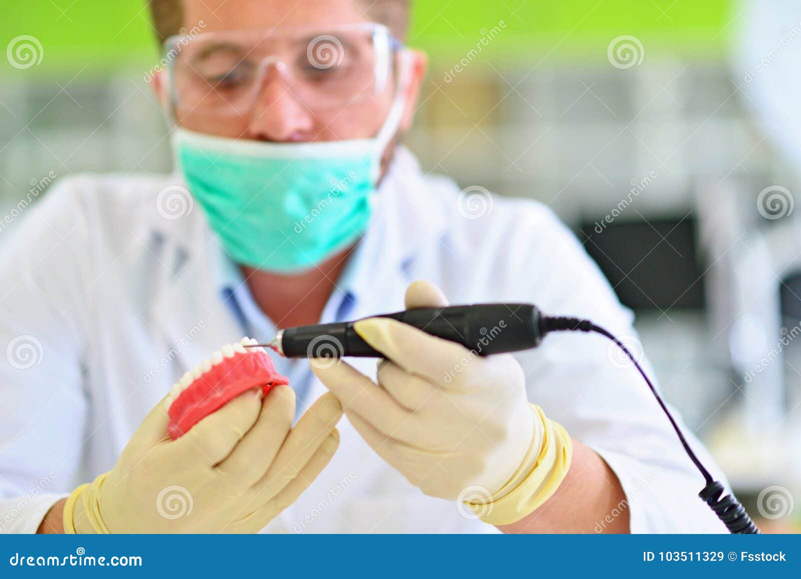 Dental Prosthesis, Dentures, Prosthetics Work. Prosthetics Hands while