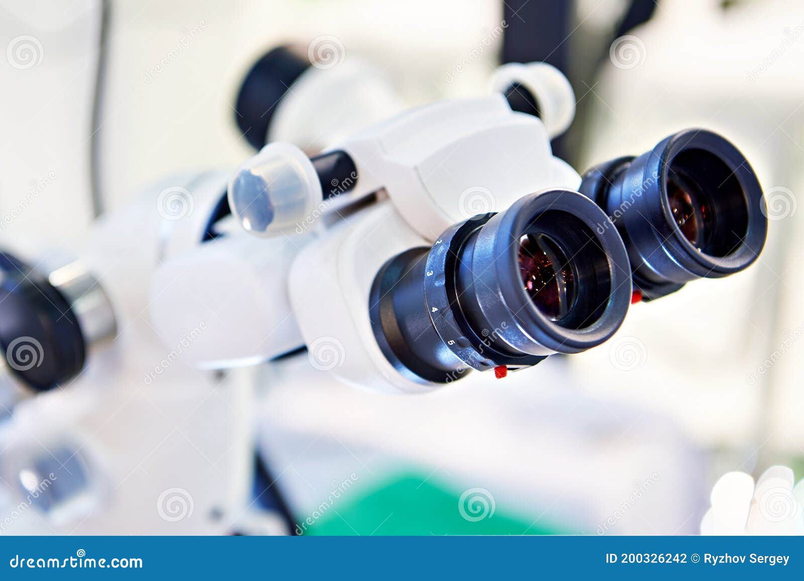 Dental stereo microscope stock photo. Image of chemist 200326242