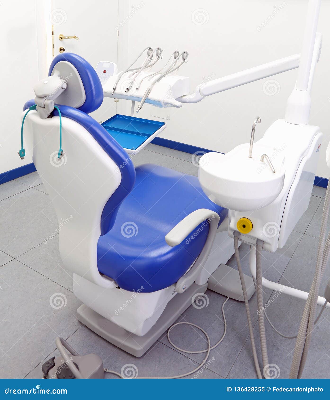 Dental Surgery with Chair and Orthodontic Tools Stock Image Image of