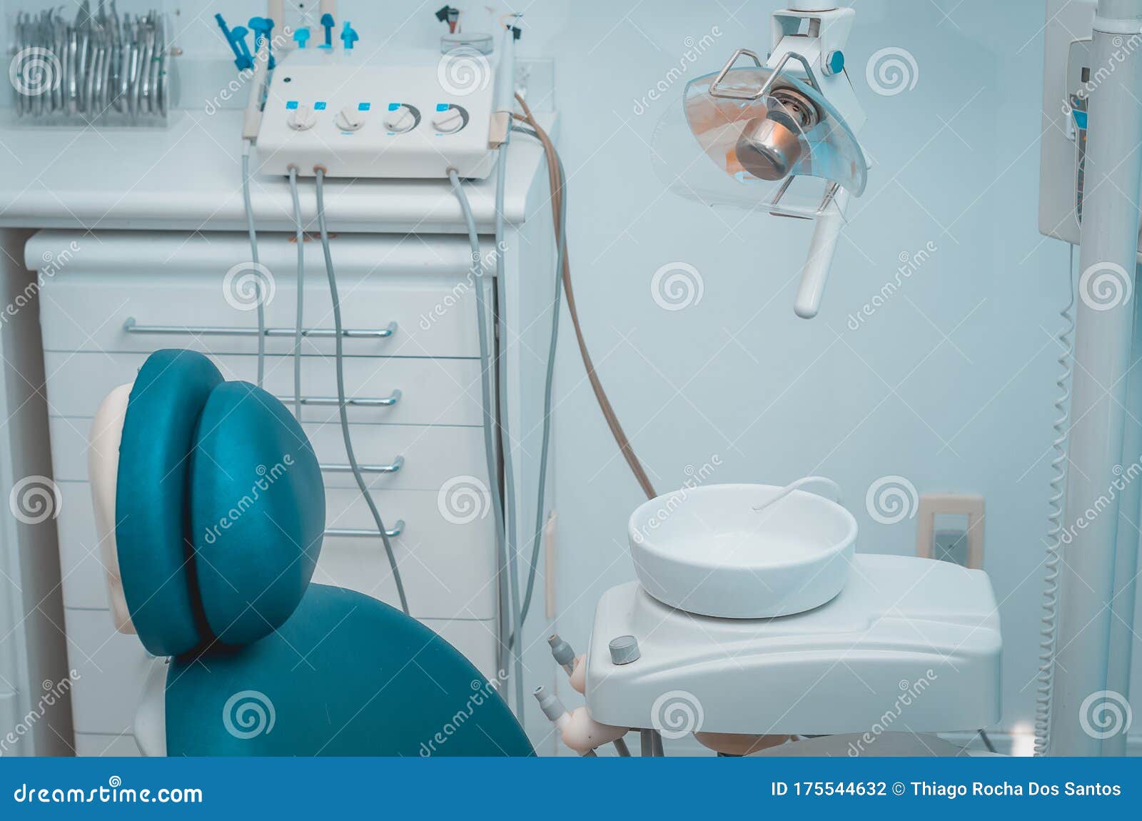 Dental Surgery and Surgical Instruments in Dental Clinic Stock Photo